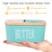 Lxmons Ceramic Butter Dish with Wooden Lid Large Butter Container Keeper Storage with Stainless Steel Butter Knife Spreader Bamboo Cover and Silicone Sealing Ring for West East Coast Butter Aqua