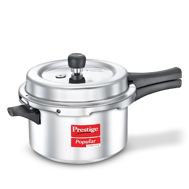 Prestige Popular Svachh Virgin Aluminium Spillage Control Pressure Cooker 4 L Silver