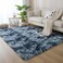 DweIke Fluffy Modern Area Rugs for Living Room Bedroom 4x6 ft Plush High Pile Blue Grey Rug for Kids Girls Room Nursery Home Decor Upgrade NonSlip Girls Bedroom Soft Indoor Rug TieDyed Blue Grey