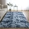 DweIke Fluffy Modern Area Rugs for Living Room Bedroom 4x6 ft Plush High Pile Blue Grey Rug for Kids Girls Room Nursery Home Decor Upgrade NonSlip Girls Bedroom Soft Indoor Rug TieDyed Blue Grey