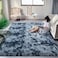 DweIke Fluffy Modern Area Rugs for Living Room Bedroom 4x6 ft Plush High Pile Blue Grey Rug for Kids Girls Room Nursery Home Decor Upgrade NonSlip Girls Bedroom Soft Indoor Rug TieDyed Blue Grey