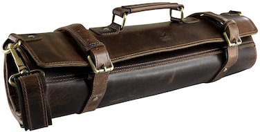 Rustic Town Genuine Leather Chef Knife Roll All Purpose Chef Roll Walnut Brown L Knife Roll