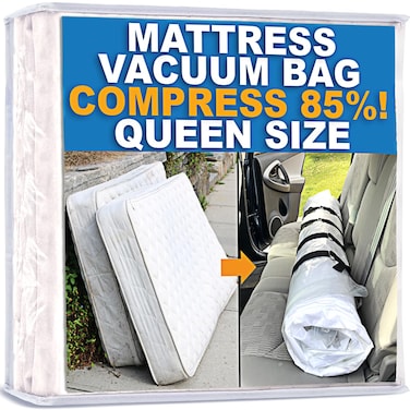 Mattress Vacuum Bag For Moving Vacuum Seal Mattress Bag for Memory Foam or Inner Spring Mattresses Compression and Storage for Returns Leakproof Valve and Double Zip Seal QueenFullFullXL