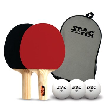 STAG Club Table Tennis Playset  2 Racquets  3 Balls White Model ClubSet WH