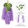 Pauwer Wisteria Hanging Flowers 24 Pack Fake Flower Garland Artificial Wisteria Vines Rattan Silk Flower String Wedding Party Wall DecorationsPurple