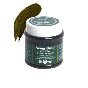 Rustic Art Neem Basil Face Wash Concentrate  Organic Vegan  Cruelty Free  Sulphate  Paraben Free  125g