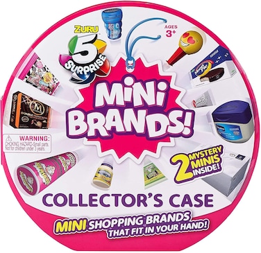 5 Surprise Mini Brands Collectors Case Series 1 by Zuru Includes 2 Mini Toys Red