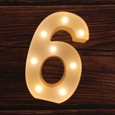 MUMUXI Marquee Light Up Letters  Large Light Up Numbers  Battery Powered and Bright with Every Letter of The Alphabet  for Wedding Birthday Party Celebration Christmas or Home Decoration 6
