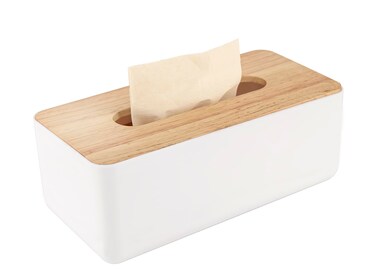 Wood Tissue Box Cover for Disposable Paper Facial Tissues Wooden Rectangular Tissue Box Holder for Storage on Bathroom Vanity Bedroom Dresser Night Stand DeskLarge102 x 51 x 45