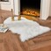 duduta Small White Faux Sheepskin Throw Rug 2x3 ft Fluffy Shag Fur Chair Cover Washable