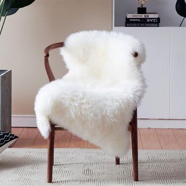 duduta Small White Faux Sheepskin Throw Rug 2x3 ft Fluffy Shag Fur Chair Cover Washable