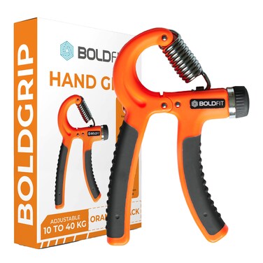 Boldfit Adjustable Hand Grip Strengthener Hand Gripper for Men  Women for Gym Workout Hand Exercise Equipment to Use in Home for Forearm Exercise Finger Exercise Power Gripper 40 Kg Orange