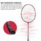 LiNing Super Series 900 Strung Badminton Racket with Free Full Cover 84 Grams RedGrey Carbon Fibre