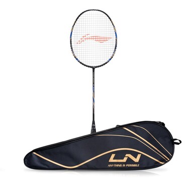 LiNing Carbon Fibre Super Series 900 Strung Badminton Racket with Full Cover 84 Grams BlackBlue