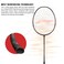 LiNing Super Series 900 Carbon Fibre Strung Badminton Racket with Full Racket Cover BlackRed  For Intermediate Players  84 grams  Maximum String Tension  30lbs