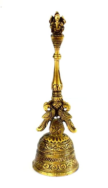 WIGANO Brass Big Puja Hand Bell Ghanti Big Golden 1 Piece