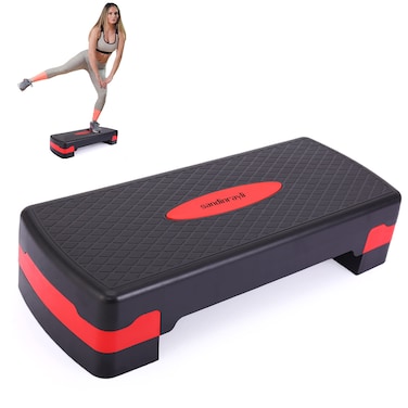 JAXPETY New 27 Fitness Aerobic Step Adjust 4  6Exercise Stepper wRisers Home Gym BlackRed