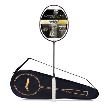 LiNing Wind Lite Stealth Carbon Fibre StrungBlackBronze Racket With Free Full Cover
