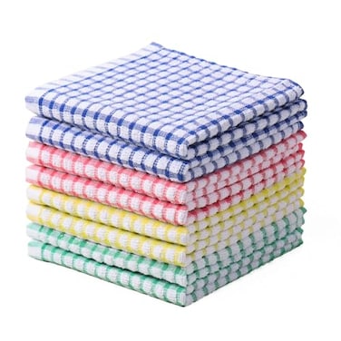 Oeleky Dish Cloths for Kitchen Washing Dishes Super Absorbent Dish Rags Cotton Kitchen Dish Towels Pack of 8 12x12 Inches