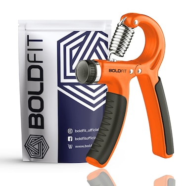 Boldfit Adjustable Hand Grip Strengthener Hand Gripper for Men  Women for Gym Workout Hand Exercise Equipment to Use in Home for Forearm Exercise Finger Exercise Power Gripper 60 Kg Orange