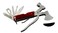 Rollyware Stainless Steel 15 in 1 Multipurpose Tool Kit Portable  Heavy Duty Light Weight  Durable Emergency Pocket Multi Tool Kit Suitable as Camping Multitool Axe Hammer  More Dark Brown