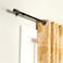 Deco Window Extendable Curtain Rod 1 Inch for Door  Windows Adjustable Length Heavy Duty Iron Farmhouse Drapery Pole with Wooden Finials 36 to 66 Rustic Black