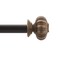 Deco Window Extendable Curtain Rod 1 Inch for Door  Windows Adjustable Length Heavy Duty Iron Farmhouse Drapery Pole with Wooden Finials 36 to 66 Rustic Black