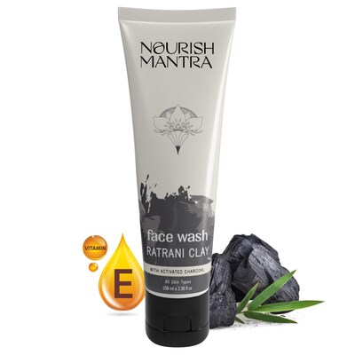 NOURISH MANTRARatrani Moroccan Lava Face Wash  Enriched With Moroccan Clay Activated Charcoal  Vitamin E  Face Wash For All Skin Types  Paraben  SLS SLES Free