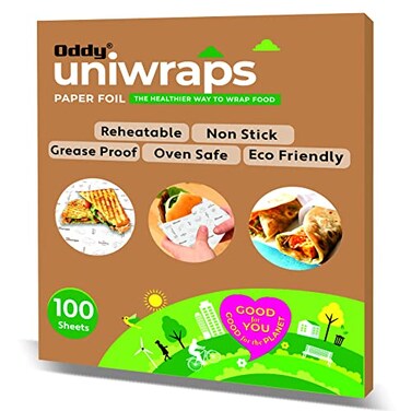 Oddy Uniwraps Food Wrapping Paper Sheets  Wrap Roti Parantha Sandwich Burger  More Keep Food Safe  Fresh  10x12 Inches Pack of 100 Sheets