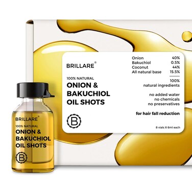 BRILLARE Onion Hair Oil Shots with Bakuchiol  Coconut Hair Oil  for Hair Fall Control  100 Natural Hair Oil