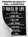 HoneyKICK 7 Rules of Life Motivational Poster 11 x 14 Inches Unframed Printed on Premium Cardstock Paper