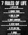 HoneyKICK 7 Rules of Life Motivational Poster 11 x 14 Inches Unframed Printed on Premium Cardstock Paper