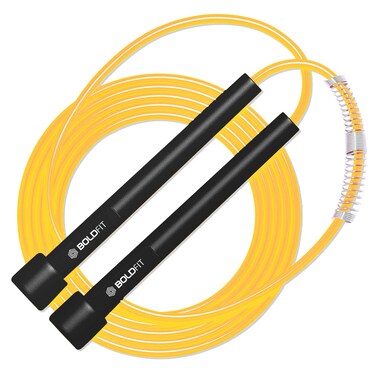 Boldfit Skipping Rope for Men and Women Jumping Rope With Adjustable Height Speed Skipping Rope for Exercise Gym Sports Fitness Adjustable Jump RopePencil BlackGolden