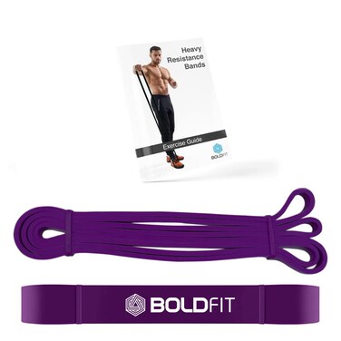 Boldfit Natural Rubber Heavy Resistance Band For Workout Set ExerciseStretching Pull Up Bands For Home Exercise For Gym MenWomen Resistance Bands Loop Bands Toning Bands Purple 3045 Kg