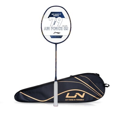 LiNing Air Force 79 G2 Carbon Fiber Strung Badminton Racket with Free Full CoverNavyGoldSet of 1