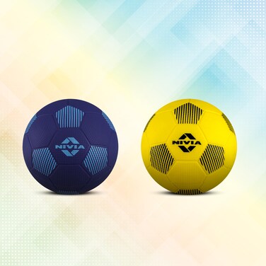 NIVIA Home Play Football  Size 1 Pack of 2 Yellow  Blue