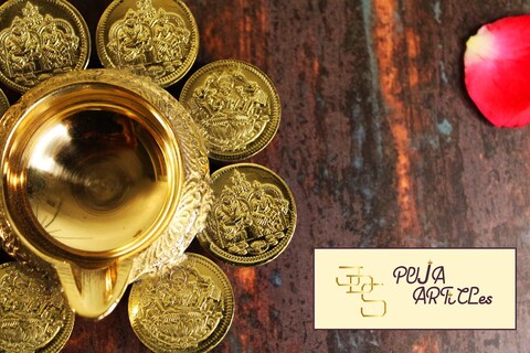 Buy JDS Puja Articles by Sengems Brass Lakshmi kubera vilakku with Plate Kubera Vilakku for Pooja Kuber deep with Plate Online Carrefour UAE