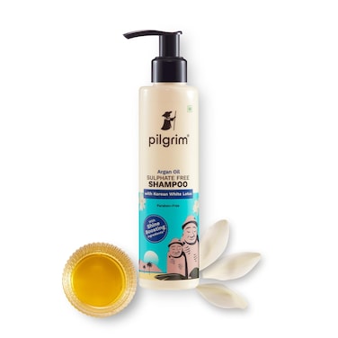 Pilgrim Sulfate Free Shampoo  Infused with Argan Oil White Lotus  Camellia  Fights Hairfall  Nourish Hair  Gentle Cleanser for Healthy Hairs  676 Fl Oz200ml