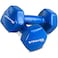 STRAUSS Vinyl Dumbbell 2 KG Pair 1 KG Each Blue