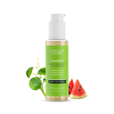 Conscious Chemist Salicylic Acid Face Wash For Oily Acne Prone Skin Glycolic Acid  CICA Extract  For Glowing  Radiant Skin  Vegan  Cruelty Free  100ml