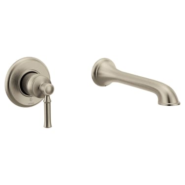 Moen WT681BN Dartmoor Single Handle Wall Mount Filler High Flow Tub Faucet with 10 Spout Reach Matte Black