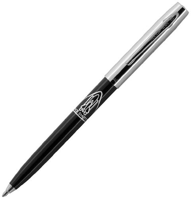 Fisher Space Pen CapOMatic Space Pen Chrome Cap with Space Shuttle Imprint Black Barrel S294