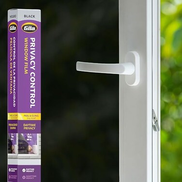 Gila Privacy Black Static Cling Residential DIY Window Film No Glue No Adhesive 3ft x 65ft 36in x 78in  PB78