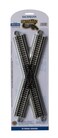 Bachmann Trains  SnapFit EZ TRACK 30 DEGREE CROSSING 1card  NICKEL SILVER Rail With Gray Roadbed  HO Scale