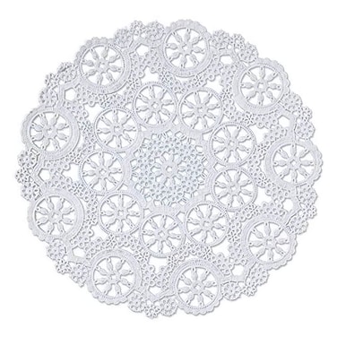 Royal Consumer Medallion Lace Round Paper Doilies 10Inch Pack of 12 B23005 White