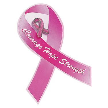 Pink Ribbon Glitter Pin with Card set of 12 Breast Cancer Awareness Jewelry Supplies and Giveaways