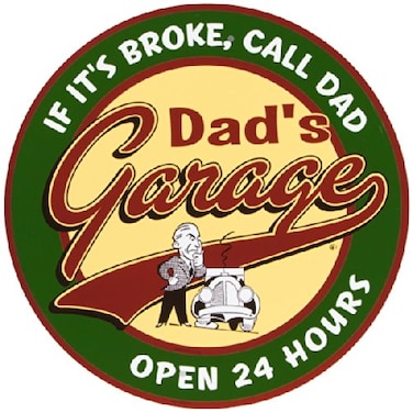 Imports Dads Garage Open 24 Hours Metal Sign
