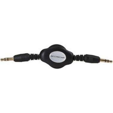 SCOSCHE IU35RCR Replay 35mm Retractable Auxiliary Audio Cable 3foot in Black