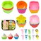 CDOKY 50Pcs Silicone Lunch Box Dividers Bento Box Accessories Silicone Cupcake Liners Bento Box Accessories with 10pcs Fruit Forks 50