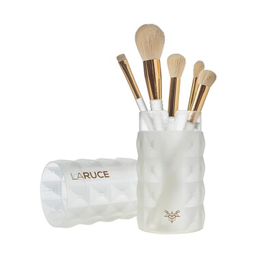 Laruce Beauty Makeup Brush Set  Set of 5 Premium Vegan Brushes for Full Face Professional Makeup Brushes for Blush Bronzer Concealer Eyeshadow and Powder 5 pcs Crystal